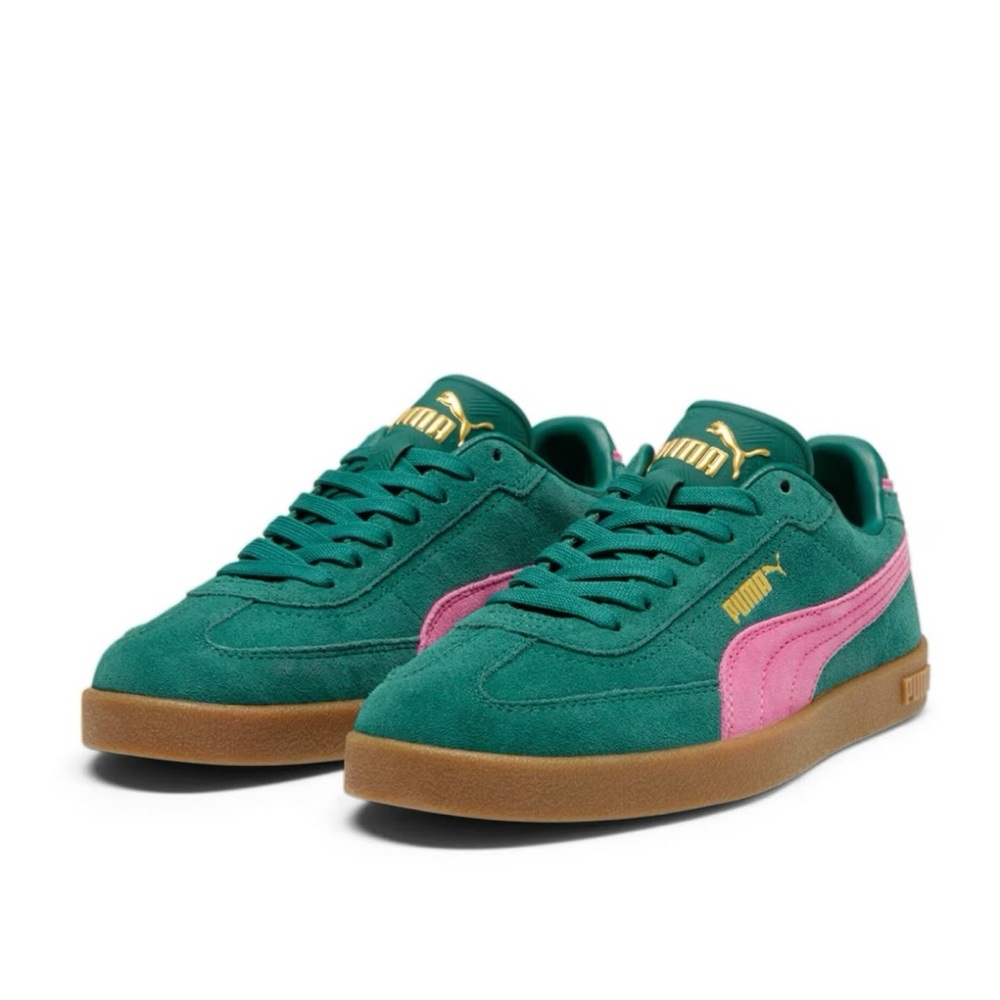 Puma club II era sneaker women’s size 7.5 BNWOT green and pink suede